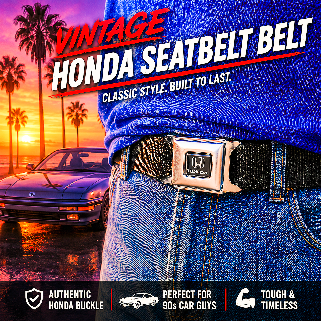 Vintage Honda Seatbelt Belt