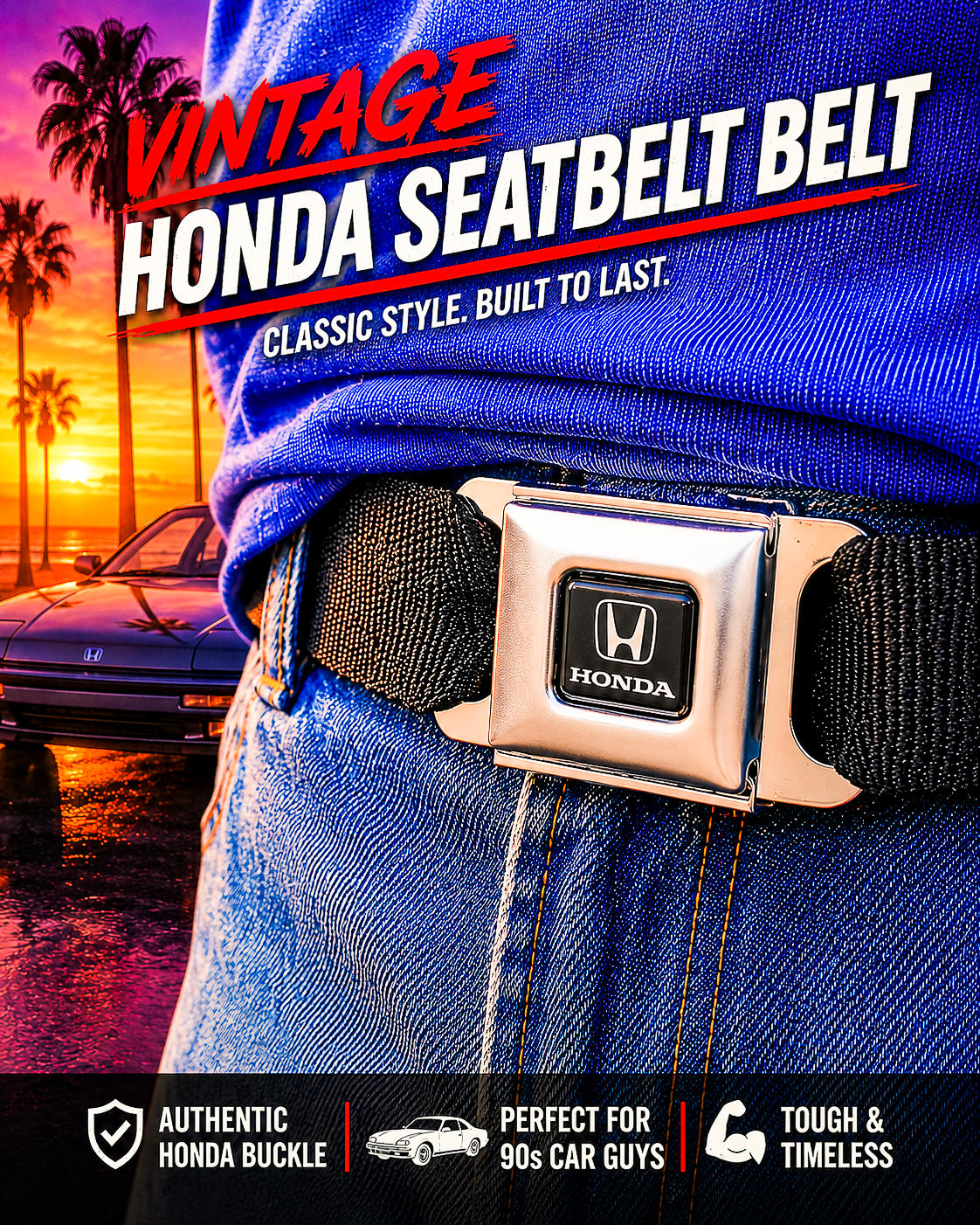 Vintage Honda Seatbelt Belt