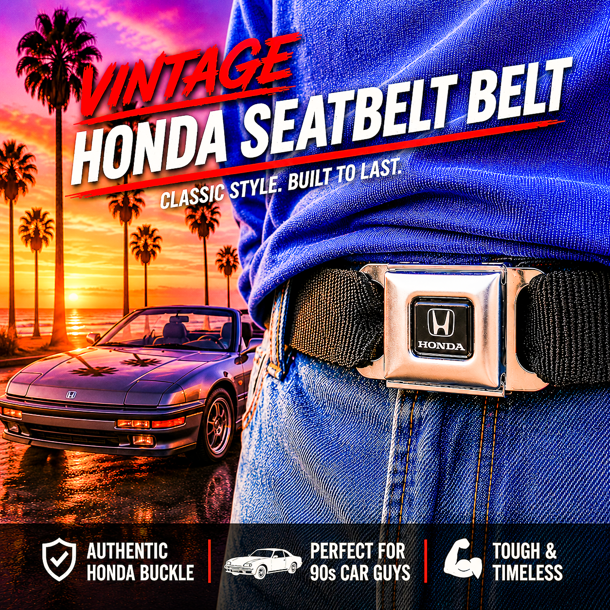 Vintage Honda Seatbelt Belt