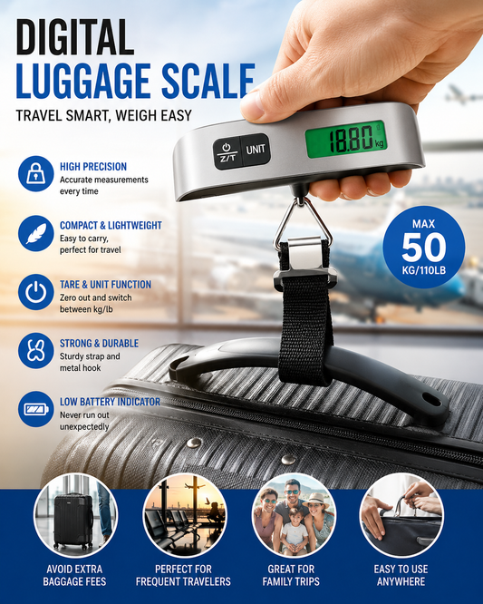 Portable Digital Luggage Scale – Travel Smart, Avoid Extra Fees